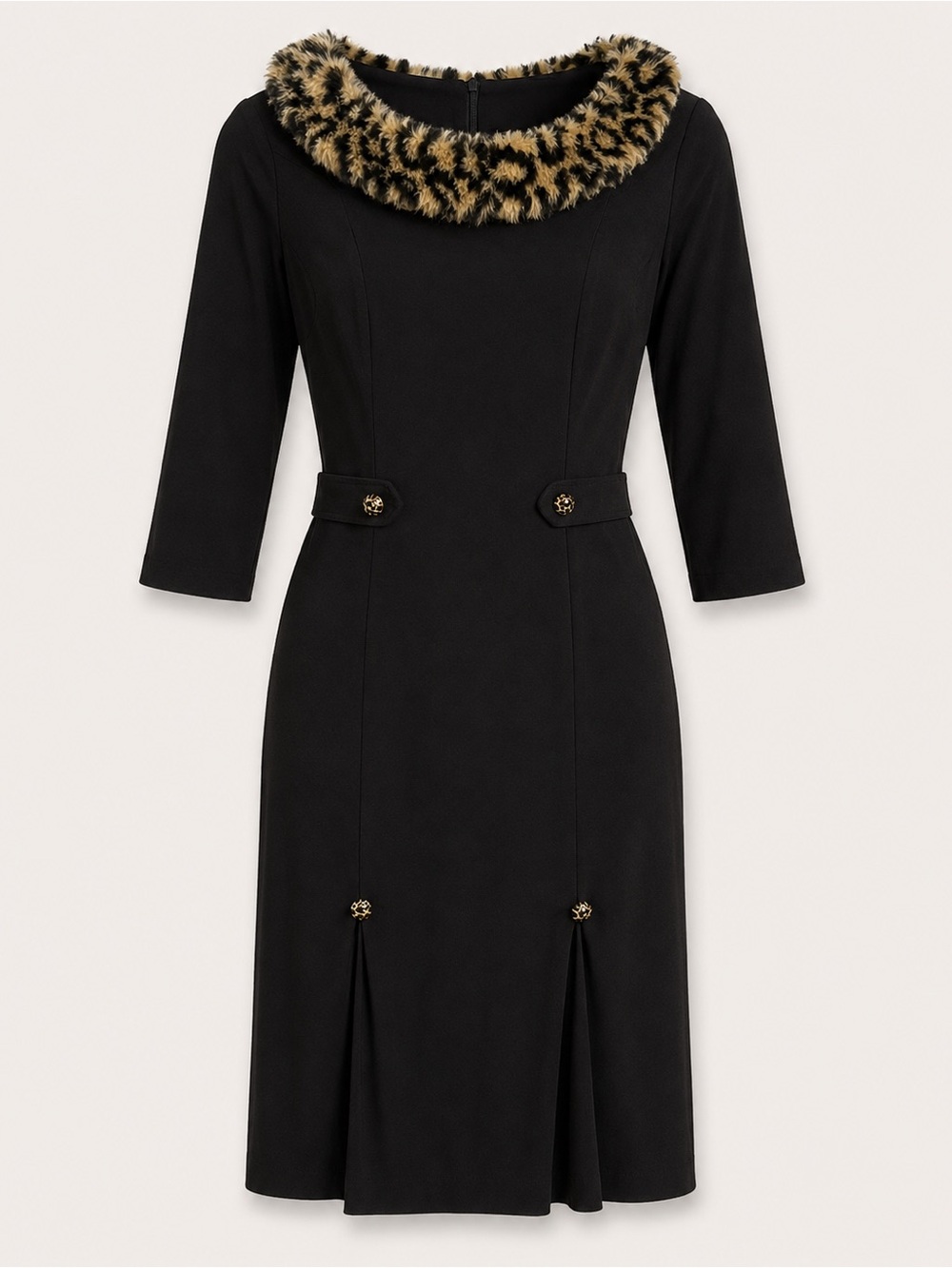 Living Dead Souls Leopard Collar Wiggle Dress | Pinup Rockabilly | Fits XS/S